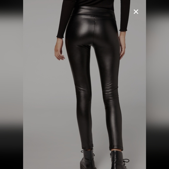 NBW Calzedonia faux leather pants stretchy legging with faux diamond appliqués - Picture 5 of 8